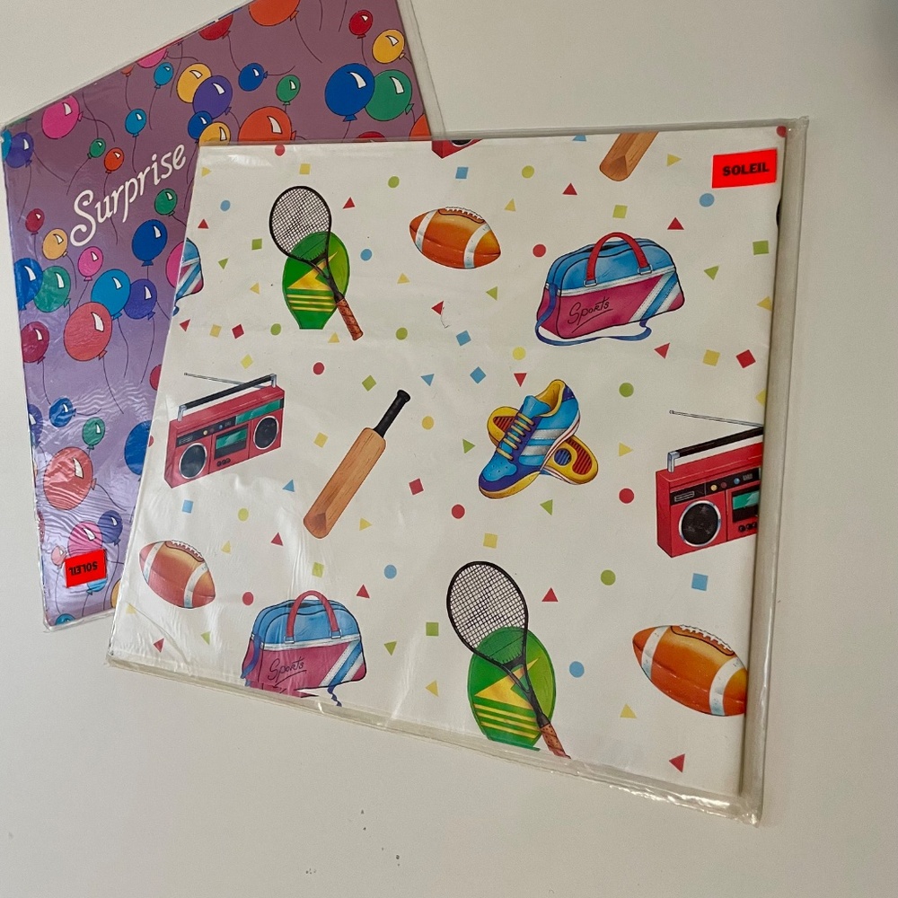 Vintage Gift Wrap Wrapping Paper - Set of 2 - 1989